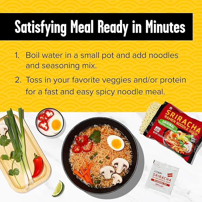 CHOI Sriracha Ramen Noodle Soup Orignal - Pouch 4.23 oz. (120g) Case of 20