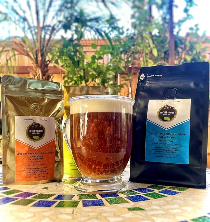 Half Caff Blend Swiss Water | Organic | 100% Arabica | Medium Roast | California Fresh Roasted |12oz 1-Pack Whole Bean