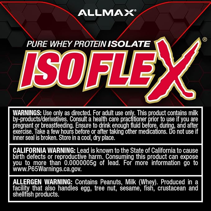ALLMAX ISOFLEX Pure Whey Isolate Protein Powder - Gluten Free Low Lactose Sugar-Free - High-Protein Clean Keto-Friendly for Pre Post Workout Supplement for Women and Men | Banana 2lb