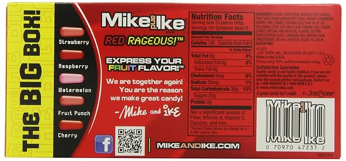 Mike and Ike Chewy Candy Red Rageous 8.3 Ounce (Pack of 12)