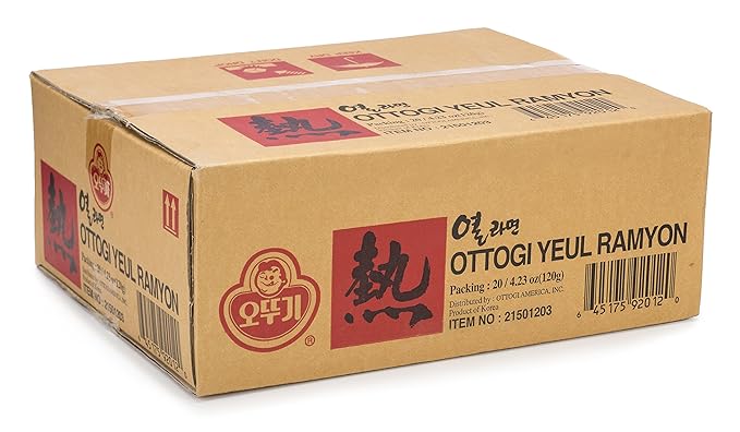 Ottogi Yeul Ramen Noodles Hot Pepper Flavor 4.23 Ounces (Pack of 20)