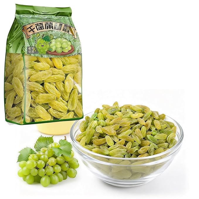 500g Premium Green Raisins - Soft &amp Chewy Dried Fruit Snack Ready To Eat No Added Sugar Perfect For Baking Oatmeal &amp Yogurt