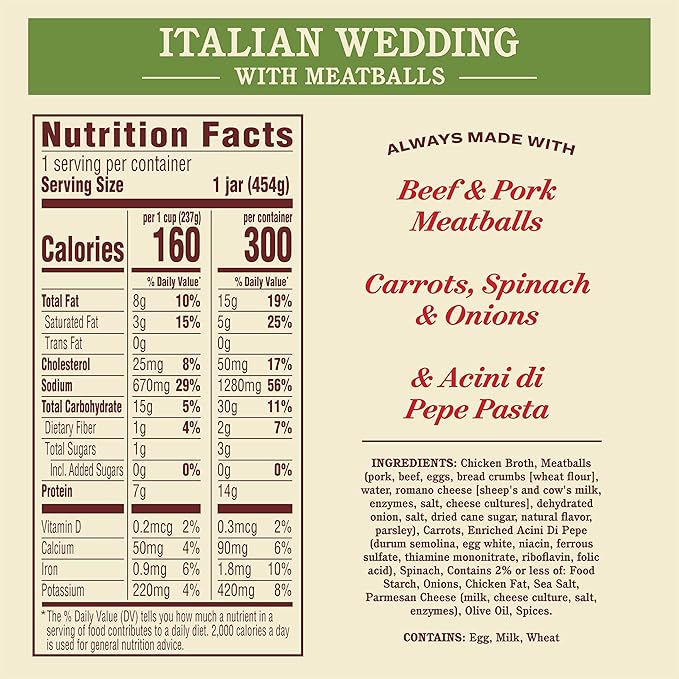 Rao's Homemade | Italian Wedding Soup | 16oz | Pack of 6