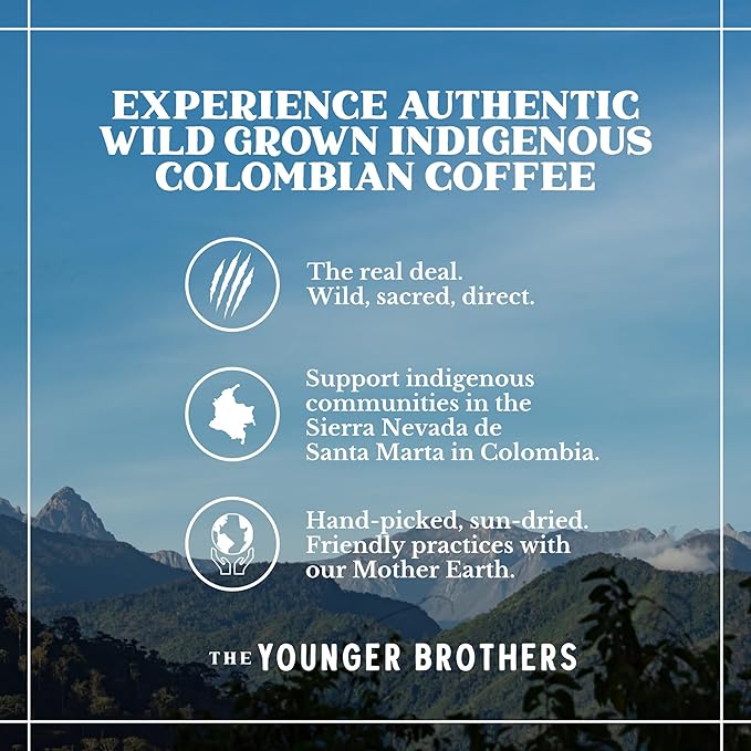 The Younger Brothers Trading Co. – Arhuaco Indigenous Wild-Grown Coffee Medium Roast Whole Bean 12 oz