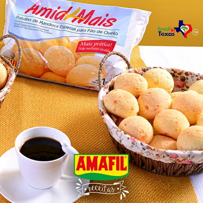Mistura preparada para Pao de Queijo Brasileiro Amafil 1 kg - Pack of 2 x 1Kg - Brazilian Mix Cheese Bread