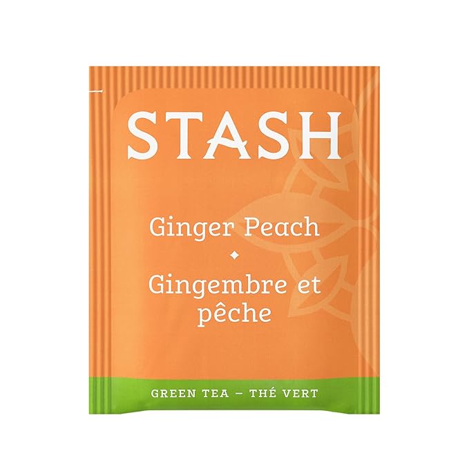 Stash Tea Ginger Peach Green Tea &amp Matcha Blend Box of 100 Tea Bags (Packaging May Vary)