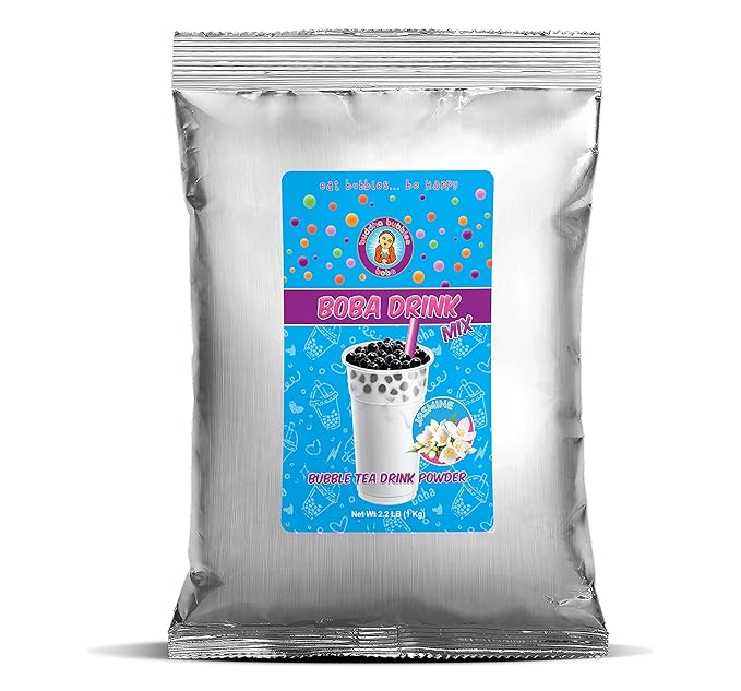 Premium JASMINE GREEN TEA Latte Boba/Bubble Tea Drink Mix Powder By Buddha Bubbles Boba (2.2 Pounds / 1 Kg)