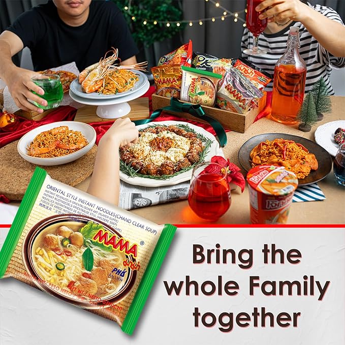 MAMA Noodles Chand Clear Soup Instant Rice Noodles w/Delicious Thai Flavors Hot &amp Spicy Noodles No Trans Fat w/Fewer Calories Than Deep Fried Noodles 30 Pack