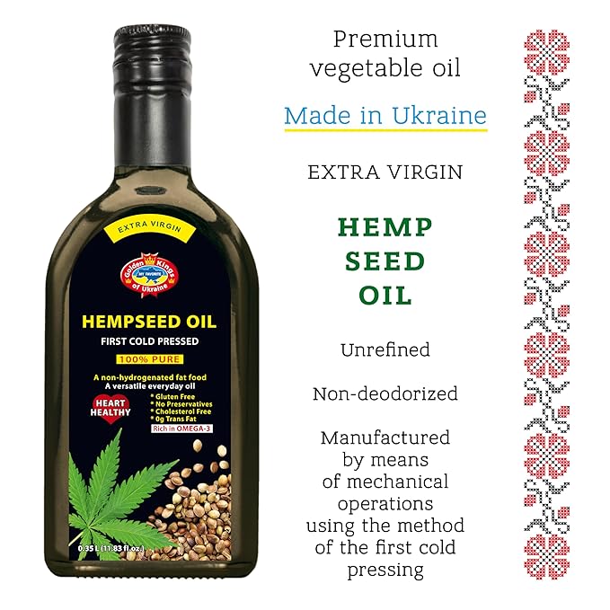 Natural Cold-Pressed Oil Variety Pack – Black Cumin Pumpkin Hemp &amp Flaxseed – Extra Virgin Unrefined Glass Bottles – 4 x 11.83 OZ – Ideal for Cooking