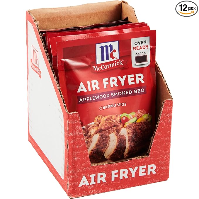 McCormick Air Fryer Applewood Smoked BBQ Seasoning Mix 1.25 oz (Pack of 12)