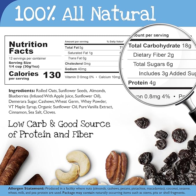 True North Granola – Granola Blues with Dried Blueberries Almonds and Cashews All Natural and Non-GMO 12 oz. (Pack of 2)