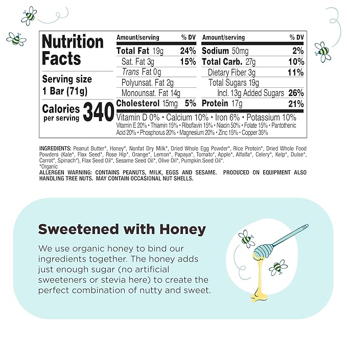 Perfect Bar Protein Bars Peanut Butter Gluten Free Made with Organic Honey Cookie Dough Texture Refrigerated 10 Count 2.5 Oz Bar