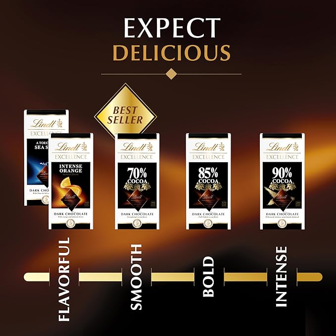 Lindt EXCELLENCE 95% Cocoa Dark Chocolate Bar Dark Chocolate Candy 2.8 oz. (12 Pack)