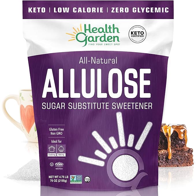 Health Garden Allulose Sweetener Sugar Substitute - 76oz Bag – Allulose Granulated Sugar Substitute Zero Calorie Sweetener for Baking and Coffee Keto Friendly Non-GMO