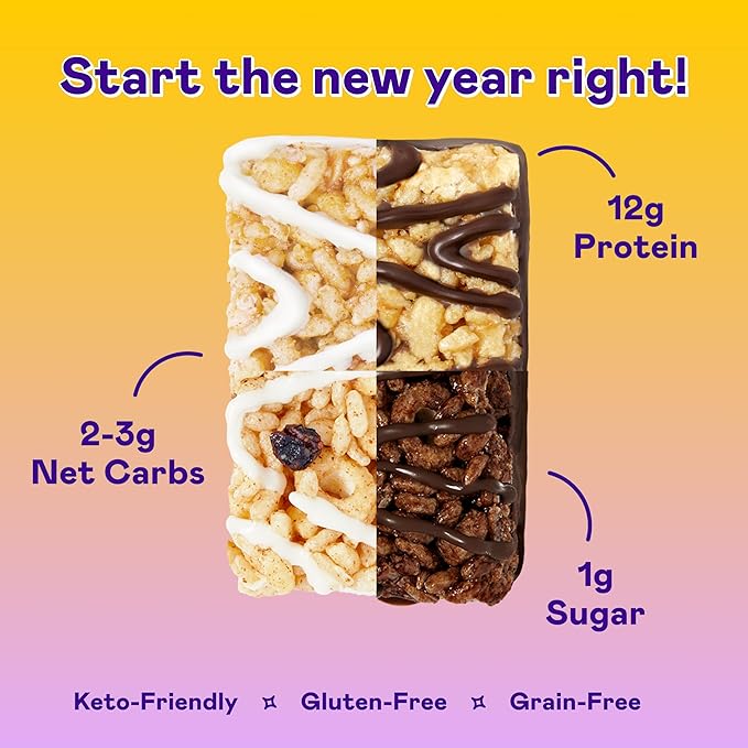 Magic Spoon Treats - 16 High Protein Bars: 4 Blueberry Muffin 4 Double Chocolate 4 Marshmallow 4 Chocolate Peanut Butter - High Protein Gluten Free Snack - Sugar &amp Gluten Free Protein Cereal Ba