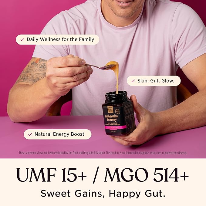 Manuka Honey UMF 15+ (MGO 512+) 100% Pure New Zealand - Certified Raw 8.8 Ounce (250g) (Pack of 1)