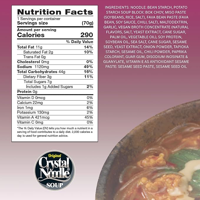 Crystal Noodle Spicy Sesame Paste Soup (Pack of 6 Cups) 2.47 OZ