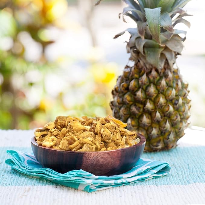 Traina Home Grown Dried Natural Pineapple Pieces – No Sugar Added Non-GMO Gluten-Free Kosher Vegan Healthy Snack in Resealable Bag (2 lb)