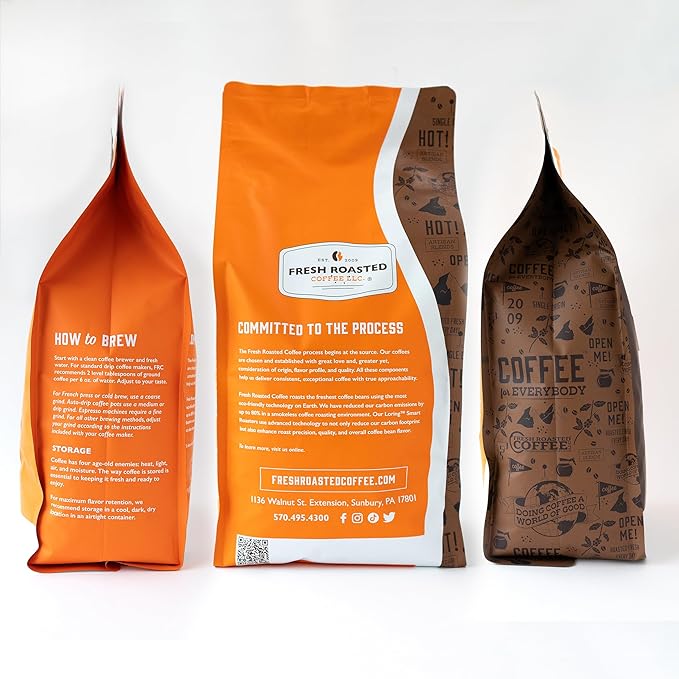 Fresh Roasted Coffee Organic Honduran Water-Processed Decaf | USDA Organic 100% Single Origin Kosher | Medium Roast 5 lb (80 oz) Ground