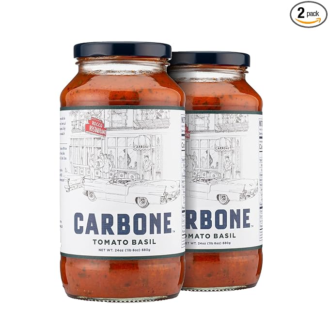 Carbone Tomato Basil Pasta Sauce | Tomato Sauce Made with Fresh &amp All-Natural Ingredients | Non GMO Vegan Gluten Free Low Carb Pasta Sauce 24 Fl Oz (Pack of 2)