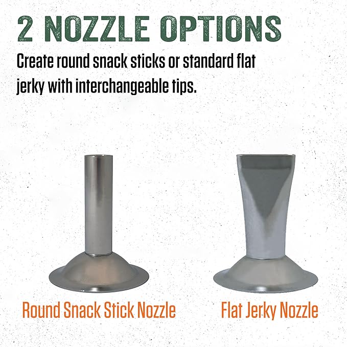 LEM Products Jerky Cannon with Nozzles and Brush Backwoods Seasonings Anodized Aluminum and Stainless Steel
