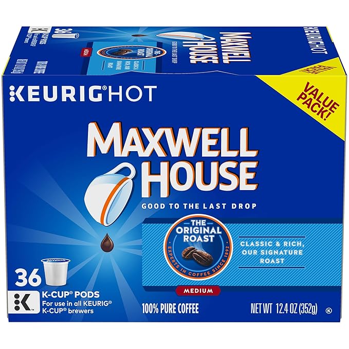 Maxwell House Original Medium Roast K-Cup Coffee Pods (36 Pods)