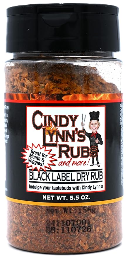 Cindy Lynn’s Dry Rub and Seasoning Variety Pack - 8-Pack of Our Most Popular Flavors Black Label Steak It Veggie Delight Voodoo Rib Rub Big Kahuna Chili Lime Cowboy Joe and XOXO (5.5oz)