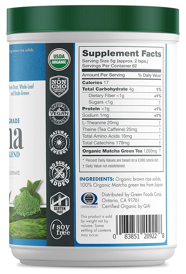 Green Foods Organic Ceremonial Grade Matcha Green Tea 11oz - First Harvest Farm-Direct