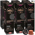 Mr &amp Mrs Mill Dark Roast Espresso Pods – K-fee® &amp Starbucks Verismo* Compatible Coffee Capsules | 60 Count (6 Boxes x 10 Pods) | 100% Arabica | Bold Full-Bodied | Single-Serve Espresso