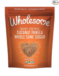 Wholesome Sweeteners 32-Ounce Organic Sucanat Panela Whole Cane Sugar Fair Trade Non-GMO Project Verified Gluten Free &amp Vegan for Baking Sprinkling and More 12 Pack