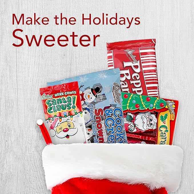 R.M. Palmer Christmas Mix Bulk Bag of Fudge Bells Santa Crisp Kringle's Peanut Butter Cups Chocolaty spheres Holiday Themed Treats Candy and Snacks (2 LB)