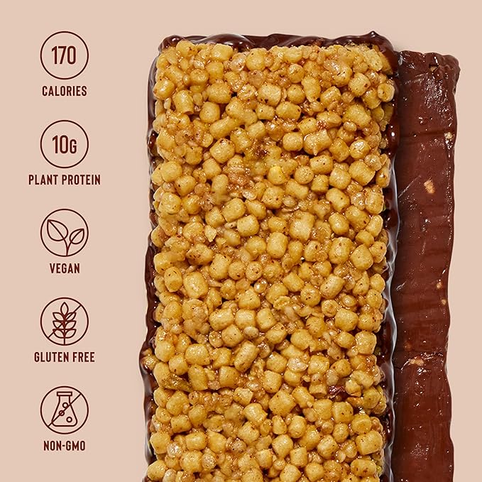 Mezcla Puff Crispy Protein Bars Gluten Free &amp Vegan Protein Bars 10g Protein Granola &amp Breakfast Bars Healthy Snacks for Adults Matcha Vanilla (12 Pack) and Hazelnut Chocolate (12 Pack) B