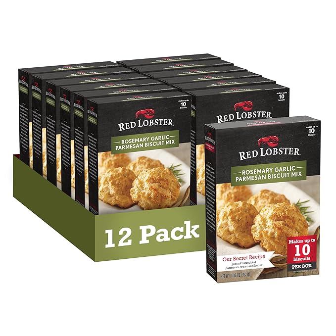 Red Lobster Rosemary Garlic Parmesan Biscuit Mix Rosemary Garlic Herb Seasoning Included 11.36 Oz Box (Pack of 12)