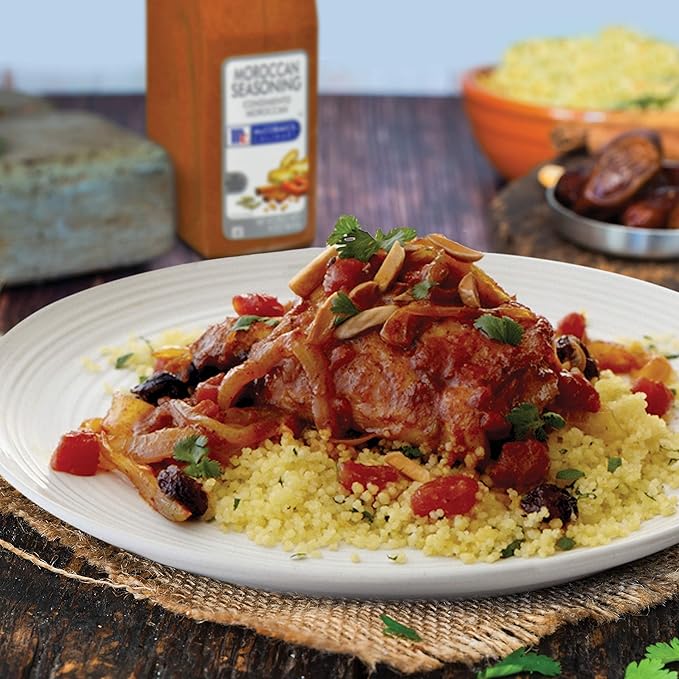 McCormick Culinary Moroccan Seasoning 16 oz - One 16 Ounce Container Moroccan Spice Blend with Cinnamon Cumin Black and Red Peppers and Turmeric