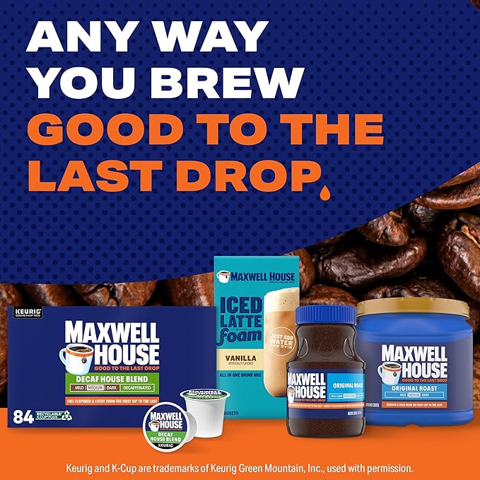 Maxwell House Decaf House Blend Medium Roast K-Cup Coffee Pods 84 ct Box