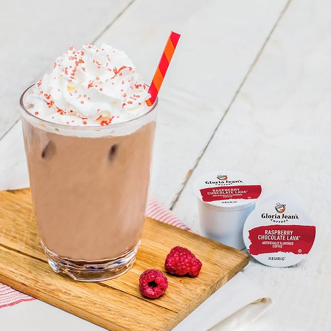 Gloria Jean's Coffees Raspberry Chocolate Lava Single-Serve Keurig K-Cup Pods Flavored Medium Roast Coffee 72 Count