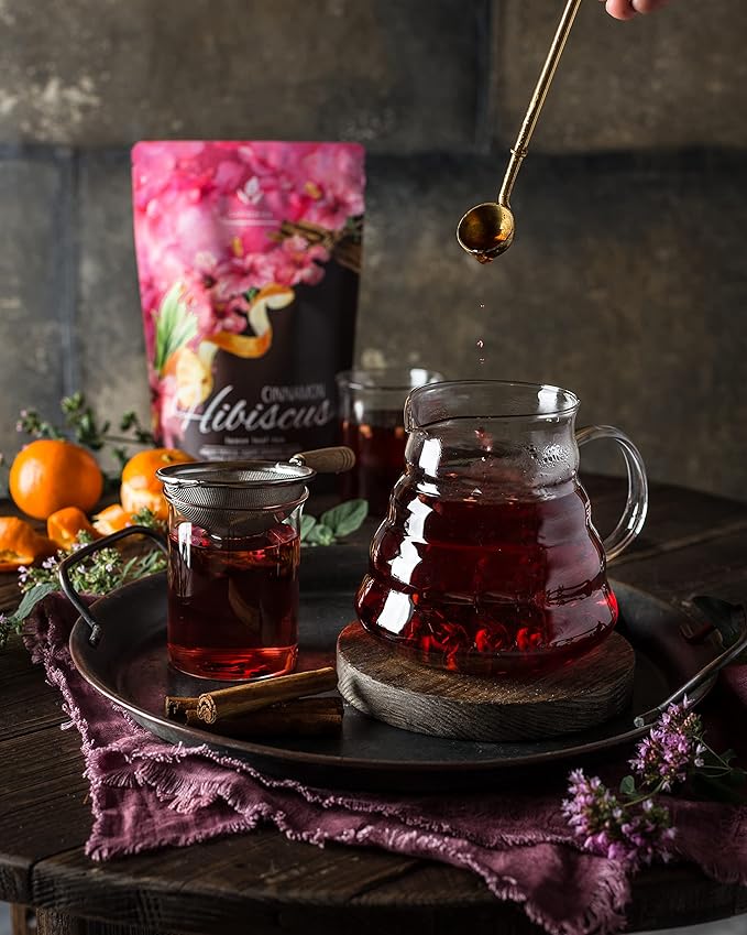 Gardenika Loose Leaf Tea Set Herbal Caffeine-Free Set - Rooibos Spearmint Chamomile Hibiscus Tulsi Turmeric Ginger Teas – 5 Pack Assortment (10 oz)