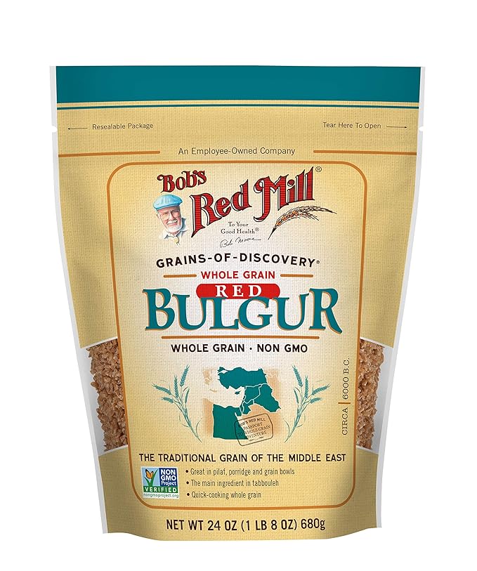 Bob's Red Mill Red Bulgur/Red Wheat 24oz (Pack of 4)- Whole Grain Non GMO Vegan Kosher