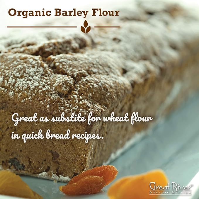 Great River Organic Milling Specialty Flour Barley Flour Stone Ground Organic 50-Pounds (Pack of 1)