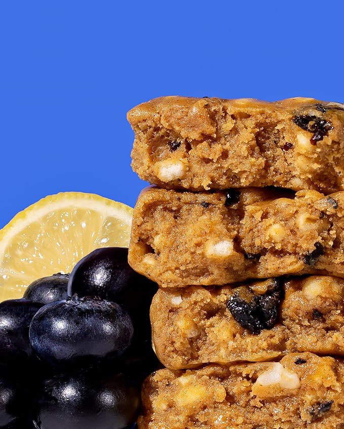 War on Sugar Lemon Blueberry - High Protein Bars No Sugar Added 15g Protein 7g Net Carbs Keto Friendly Gluten Free All-Natural Ingredients Monk Fruit Sweetened No Crash - 12 Count Box