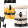 Sourdough Starter Kit -50 Oz Wide Bore and Large Capacity Sourdough Starter JarThermometer Feeding Band- Perfect Sourdough Bread Baking Supplies Baking Gifts(2 Jar)