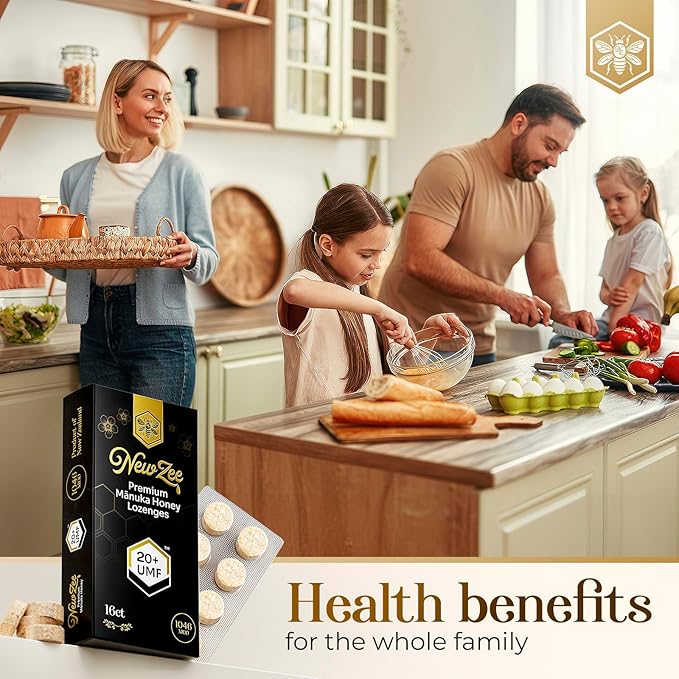 Manuka Honey Lozenges 16 Count Made W/UMF 20+ MGO 1046 New Zealand Manuka Honey UMF Certified Monofloral Traceable from Hive to Hand