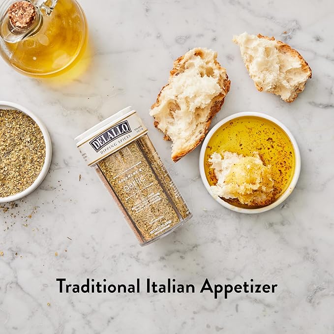 DeLallo Italian Seasoning Shaker 4 oz Container (3 Pack) with Garlic Pepper &amp Tomato Sun-Dried Tomato Rosemary and Parmesan Spices for Bread Dipping Non-GMO Gluten-Free
