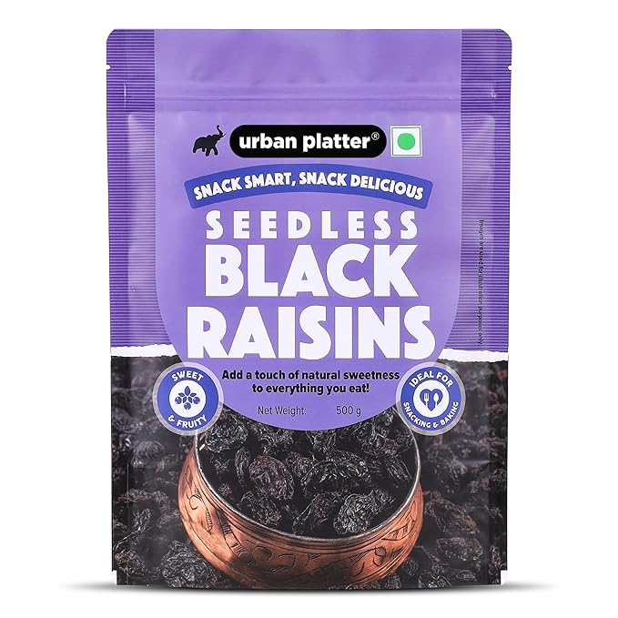 Urban Platter Seedless Black Raisins 500g