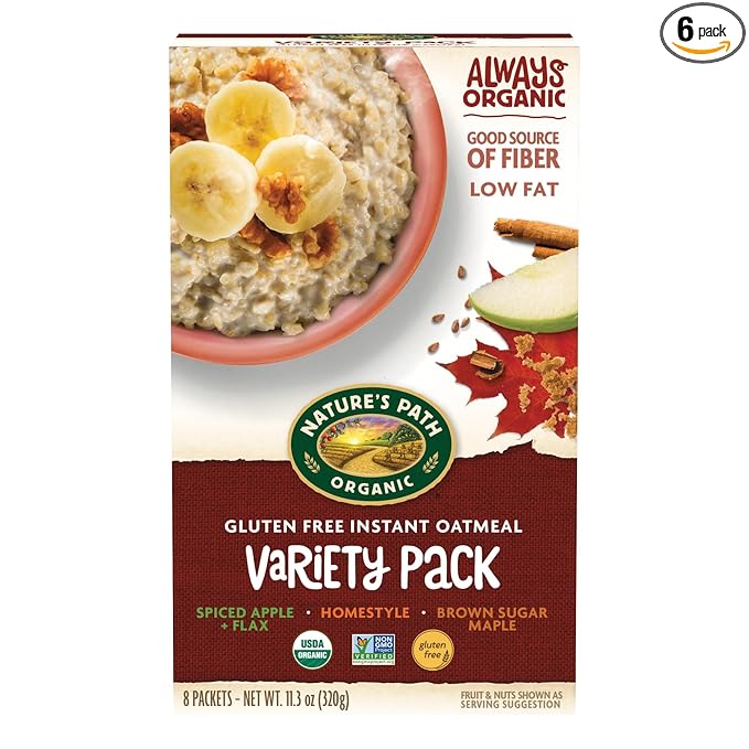Nature's Path Organic Variety Pack Oatmeal 11.3 oz (Pack of 6) Gluten Free Non-GMO