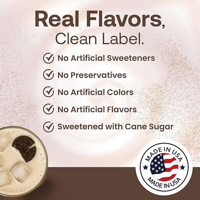 Dr. Smoothie Café Essentials Cookies &amp Cream – No Artificial Colors Flavors or Sweeteners – Shelf Stable – Caffeine-Free – Great for Hot Iced &amp Frozen Frappes (3.5 lb Bag 23 Servings)