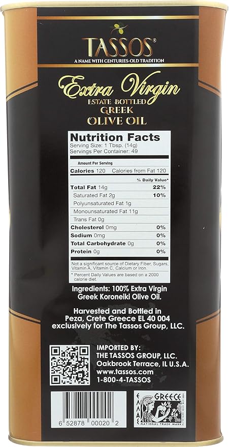 Tassos Extra Virgin Olive Oil In Tin 101-ounces