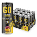 Jocko GO Energy Drink - Keto Vitamin B12 Vitamin B6 Electrolytes L Theanine Magnesium- Energy Boost Sugar Free Nootropic Monk Fruit Blend - 12 Pack (Mango Passionfruit)