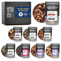 Tiesta Tea - Holiday Tea Sampler Dry Flight Set Loose Leaf High to No Caffeine Hot &amp Iced Premium Brew Sample with Black Herbal Fruit &amp Hibiscus Blends 8 Resealable Sample Pouches