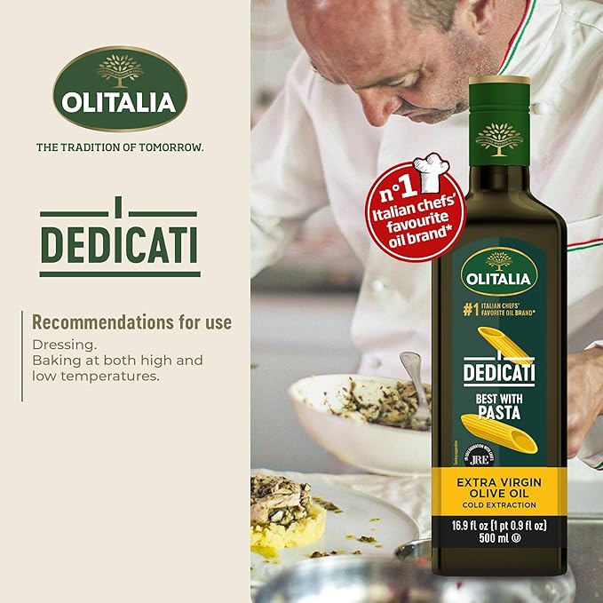 Olitalia Extra Virgin Olive Oil – Pasta Flavor Booster (3 Pack) – EVOO Polyfenol – Extracted and Bottled in Italy - Dressing and Marinate – Organic Cold Pressed